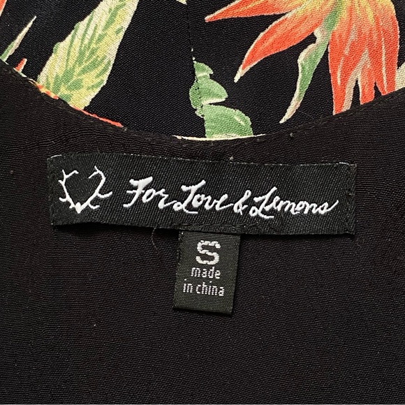 For love and lemons black green Hawaiian floral print sleeveless aloha romper - Picture 9 of 12